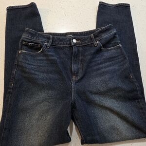 EXPRESS DARK DENIM 90'S SKINNY HIGH RISE STRETCH 8R
